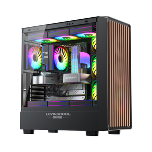 Lovingcool alta calidad <span class=keywords><strong>Gaming</strong></span> <span class=keywords><strong>Pc</strong></span> Case Usb3.0 soporte Torre completa Atx <span class=keywords><strong>Pc</strong></span> chasis ordenador <span class=keywords><strong>Pc</strong></span> Case con Panel frontal de madera - Product Image 1