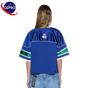 QZFSO Custom Blokecore Y2K Football Shirt Green Stripe Shiny Satin Mesh Panel Hockey <b>Top</b> <b>Sequin</b> Embroidery Sports Women Jersey - Product Image 2
