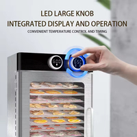Hoge Kwaliteit Huishoudelijke Fruit En Groente Roestvrij Staal Voedsel Dehydrator Machine 6 12 Trays Full Glazen Deur Snack Dehydrator