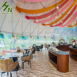 Restaurant de luxe salle à manger en plein air grande tente dôme de fête pour les événements de café et de conférence avec des rideaux - Product Image 5