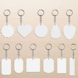 Customised Business Double Sides Printing Metal Rectangle Round Heart Square Sublimation Blanks Keychains - Product Image 1