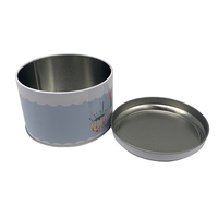 Petite boîte en fer blanc ronde de qualité alimentaire pour chocolat et bonbons, hermétique avec couvercle à vis, personnalisable avec impression sur mesure
