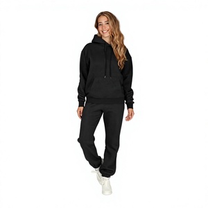 Ensemble décontracté unisexe exclusif à capuche avec pantalon de survêtement, toucher doux, vêtements de détente quotidiens, personnalisation de marque, plusieurs options - Product Image 1