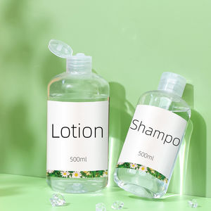 Flip Top Cap <span class=keywords><strong>Rose</strong></span> Water Toner Champú Acondicionador Botellas Transparentes 500ml 16 oz Loción Gel de ducha Botella de lavado corporal Transparente - Product Image 2