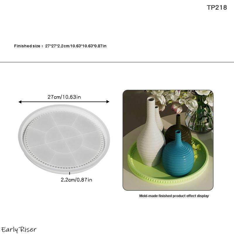 TP218 Bandeja redonda decorada con cuentas (Grande)