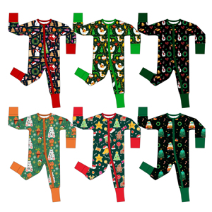 ชุดนอนแขนยาวนุ่มใส่สบายชุดหมีสำหรับทารกแรกเกิดเสื้อผ้าลายคริสต์มาสกำหนดสีได้เอง - Product Image 3