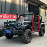 Porte demi-porte en acier noir à 2 portes avec rétroviseurs latéraux pour Jeep Wrangler JK 2007-2017 J364