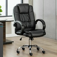 Siège souple en cuir à dossier haut pivotant bureau de direction tâche ordinateur patron chaise de bureau de luxe