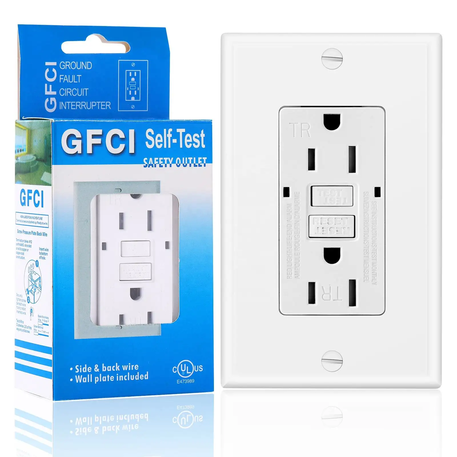 3GRACE 20 Amp GFCI Outlet Tamper-Resistant Weather Resistant Receptacle gfci outlet pack of 10