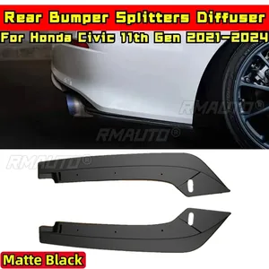 ชุดแต่งรอบคันสำหรับ Honda Civic รุ่นที่ 11 ปี 2021-2024 ชุดแต่งกันชนหลังแบบ Splitter Diffuse สีดำเงา สไตล์สปอร์ต อุปกรณ์ตกแต่งรถยนต์ - Product Image 2