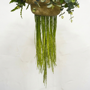 Artificial Hanging Basket with Green Foliage and Berry Accents Decorative <b>Wall</b> Planter for Home Garden Balcony Decor - Product Image 2