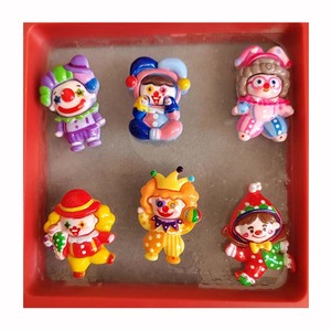 Résine Kawaii dessin animé <span class=keywords><strong>Clown</strong></span> fille Flatback Figurines Scrapbook bricolage fête épingle à cheveux embellissements artisanat accessoires - Product Image 1