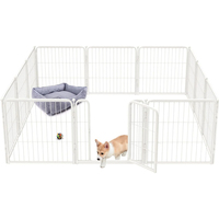 Panneaux de clôture pour chien 8 pièces, enclos extérieur transparent pour grands chiens, cadre en métal galvanisé, accessoires écologiques, modélisation 3D