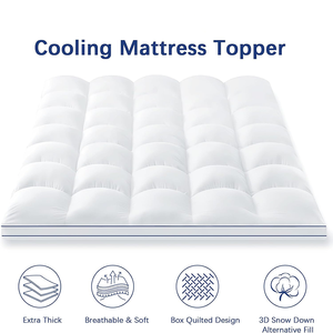 Soğutmalı yatak pedi çıkarılabilir kapak ekstra kalın 8-21 inç elastik derin cepler koruyucu yatak Topper - Product Image 4