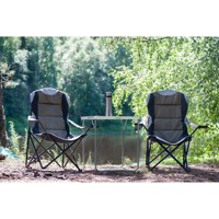 Chaise de camping pliable avec porte-gobelet rembourré pour la plage et la pêche