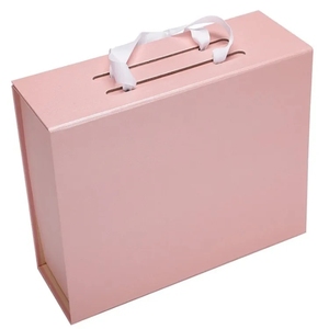 Deep Rigid A4 Presentation <strong>Memory</strong> Folding <strong>Box</strong> Black <strong>Wedding</strong> Gift <strong>Box</strong> with Ribbon Glossy &amp; Matt Lamination Embossing - Product Image 4