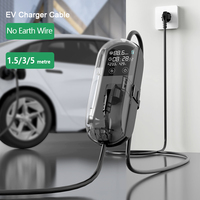 Cordon d'extension pour chargeur de VE portable, adaptateur sans mise à la terre, prise Type 2, prises personnalisées UK, Brésil, Inde, UE SUPER GENIE
