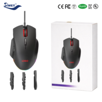 Zaidtek Mouse Gaming Profesional USB Berkabel Terbaru dengan Sensor PixArt 3311, 12000 DPI, RGB Backlit, Tombol Samping yang Dapat Ditukar, dan Fitur Makro.