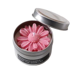 Petite marguerite pot de fer écologique aromathérapie bougie Rose parfumée à la main cire de soja cadeau créatif de noël - Product Image 5