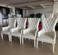 Chaise de trône d'hôtel en cuir blanc avec fauteuil, style moderne, idéale pour les banquets et les salles de mariage