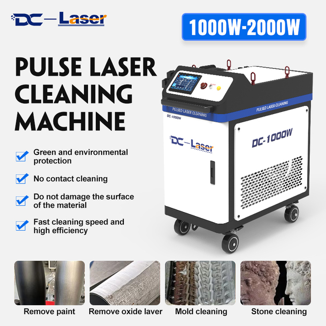 Industrial New 1000W/2000W Fiber Portable Pulsed Laser Water-Cooled Cleaning Machine for Rust Removal Paint Stripping Aluminum
