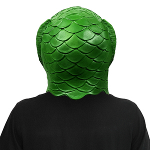 Máscara de Látex de Pez Verde Creativa, Accesorio de Disfraz de Cara Completa para Fiestas de Halloween, Eventos de Carnaval - Product Image 4