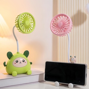 Porte-stylo de bureau mignon en forme de dessin animé avec ventilateur à col flexible rechargeable pour enfants, idéal comme cadeau - Product Image 2