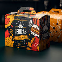 Boîtes d'emballage rapides pour poulet frit, frites, en papier kraft jetable, emballages alimentaires personnalisés en papier kraft