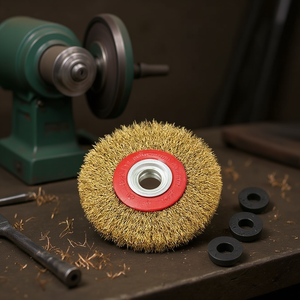 Cepillo Circular Ttake de 175x25 mm con Alambre de Acero Inoxidable y Eje de 20 mm para Amoladoras de Banco - Product Image 3