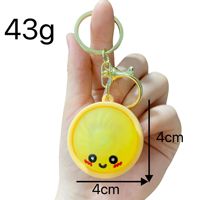 Porte-clés créatif viral en forme de boulette de riz lumineuse à bouton-poussoir, en PVC souple, anti-stress, breloque lumineuse