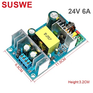 SUSWE AC-<span class=keywords><strong>DC</strong></span> 110-220V 24V <span class=keywords><strong>DC</strong></span> 6A 150W מודול אספקת חשמל עם מתג פלט יחיד לוח חשוף הגנה מפני עומס יתר/קצר חשמלי -40C - Product Image 2