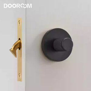 Serratura per Porta Scorrevole in Ottone Massiccio, Finitura Nera Spazzolata, Accessori per Porte a Scomparsa da Bagno OEM - Product Image 3