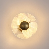 Lampe murale de luxe en acrylique avec fleurs en métal doré, fabrication professionnelle, style nordique, luminaire d'hôtel JY7144
