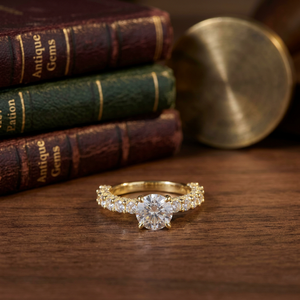 Bague de fiançailles Evanex personnalisée en argent 925 avec diamant Moissanite VVS 2 carats pour femme, plaquée or jaune, bijoux fins - Product Image 1