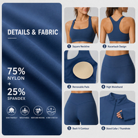 Ensemble de yoga 3 pièces pour femme : Leggings taille haute effet ventre plat, soutien-gorge de sport et veste zippée anti-transpiration pour la gym et l'entraînement