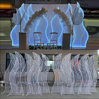 SMOOTH New Design Hochzeit Gang Stand LED Licht Warmweiß Event Bühne Seegras Form Hintergrund Stand Arch zum Verkauf