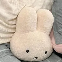 Peluche Miffy aux yeux noirs, adorable poupée, coussin de lit Kawaii, coussin de canapé doux et confortable, cadeau pour fille et garçon