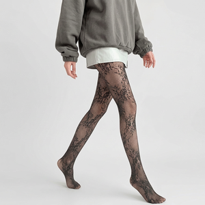 Collants ultra-transparents en polyamide et nylon à dentelle rose vintage pour femme – Sexy, respirants, résistants aux déchirures et flatteurs pour la silhouette - Product Image 4