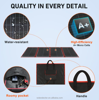 ALECTER FB242 Kit de panneaux solaires portables pliables haute efficacité 200W 20x26.4in 9.7lb avec contrôleur autonome USB Monocristallin