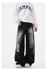 Pantaloni di Jeans Streetwear Jeans larghi oversize larghi a vita alta a gamba larga larghi da donna - Product Image 5