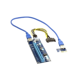 Scheda Riser PCIe da 1x a 16x con cavo USB 3.0 e adattatore di alimentazione per GPU da mining e schede grafiche - Product Image 2