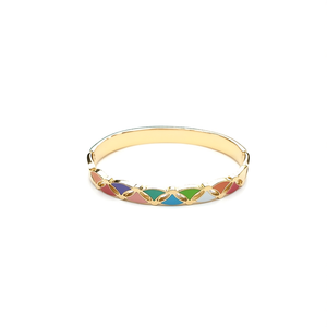 Brazalete de Moda en Acero Inoxidable 316L con Baño de Oro PVD y Diseño de Esmalte Multicolor, Accesorio de Joyería para Mujer - Product Image 2