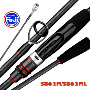 Canne à pêche WildTrek Egi Squid 2,58 m M/MH avec guides Fuji K Series, action rapide, 0,5-1,2 PE, en fibre de carbone pour la pêche en eau salée - Product Image 5