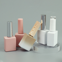 Flacons de vernis à ongles carrés de luxe en verre noir de 10 ml au design unique et tendance, avec bouchon pinceau sérigraphié pour gel UV