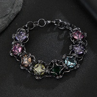 Bracelet tressé fait main en zircon coloré 5A pour femme, plaqué or, multicolore, vintage, bijoux de luxe, cadeau