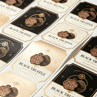 Étiquettes autocollantes de luxe personnalisées en feuille d'or pour pots de truffes noires, impression d'étiquettes d'emballage haut de gamme pour aliments gastronomiques