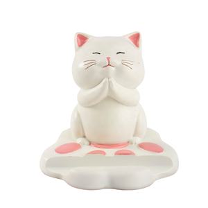 ที่วางโทรศัพท์ตั้งโต๊ะเรซิ่นรูปแมวน่ารัก พับมือได้ ของตกแต่งสไตล์สาวหวาน เหมาะสำหรับนักเรียน ผู้รักแมว - Product Image 6