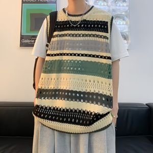 Suéter Retro Casual de Verano para Hombre y <span class=keywords><strong>Mujer</strong></span>, Chaleco a Rayas, Estilo de Pareja, Tejido de Moda - Product Image 3