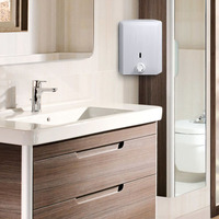 Distributeur de savon liquide en mousse mural H6, design à 90 degrés, manuel, en plastique ABS, 500 ml, avec pompe tactile, blanc