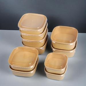 Saladier rectangulaire en papier jetable de qualité alimentaire avec logo personnalisé et couvercle pour fast-food à emporter pour sandwichs sushis - Product Image 5